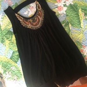 black jeweled and sequin top